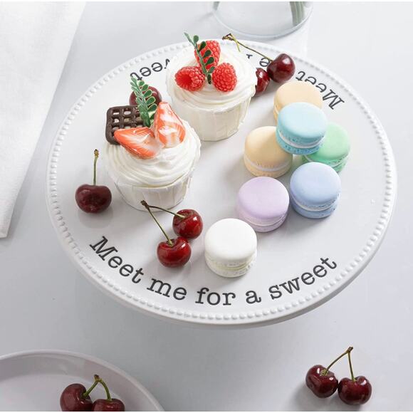 Cake Stand,10 Inch Porcelain Cake Plate, Round Dessert Stand Home Decorating NEW - Picture 1 of 5